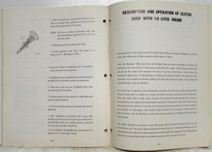 1969 Opel Manual Transmissions Clutches and Shift Linkages Training Manual
