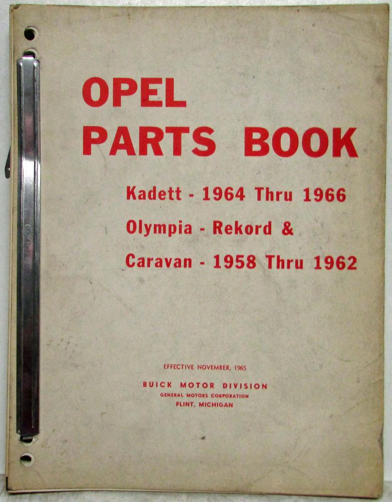 19641966 Opel Kadett 19581962 Olympia Rekord and Caravan Parts Book