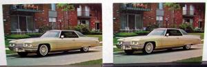 1972 Cadillac Dealer Promotional Post Cards Pair 2 Door Hardtop Original NOS