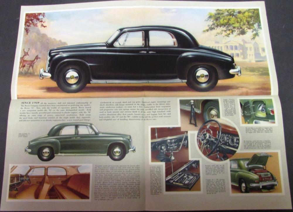 1954 Rover Dealer Color Sales Brochure Folder Model 75 90 Nice