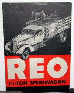 1935 REO Speedwagon 1 1/2 Ton Truck Sales Tri-Fold Brochure