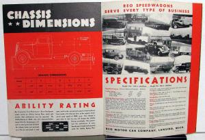 1935 REO Speedwagon 1 1/2 Ton Truck Sales Tri-Fold Brochure