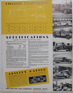 1936 REO 1 1/2 - 2 1/2 Ton Speedwagon Sales Tri-Fold Brochure