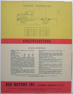 1940 REO Model 19 Speedwagon Sales Tri-Fold Brochure