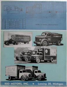 1947 REO Truck Model 22 Specifications Sales Brochure