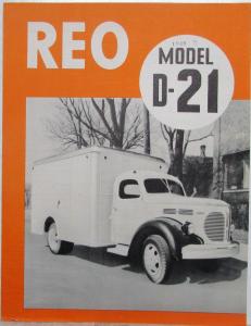 1948 REO Truck Model D-21 Specifications Sales Brochure