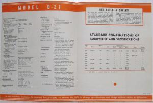 1948 REO Truck Model D-21 Specifications Sales Brochure