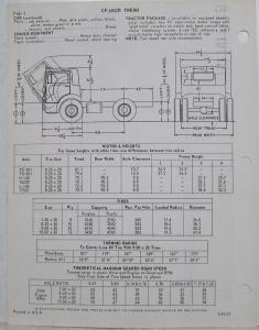 1969 Diamond REO CF-6842D Trend Diesel Tilt Cab Truck Specifications Sheet