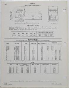 1970 Diamond REO CF-8342 Gasoline Tilt Cab Truck Specifications Brochure