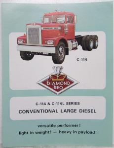 1970 Diamond REO C-114 and C-114L Series Conventional Large Diesel Sales Sheet
