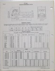 1970 Diamond REO CF-8364 Gasoline Tilt Cab Truck Specifications Brochure