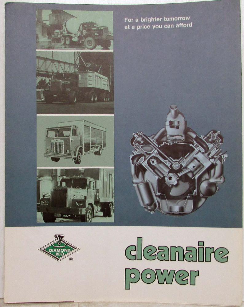 1972 Diamond REO Cleanaire Power LPG Engines Sales Folder Brochure
