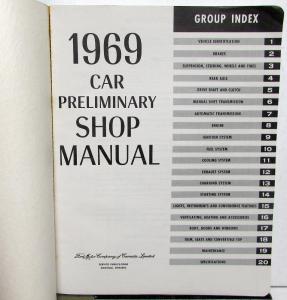 1969 Ford Canadian Car Preliminary Service Shop Manual - Mustang T-Bird Cougar