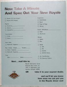 1974 Diamond REO Royale Totally New Concept in Heavy Duty Sales Folder Brochure