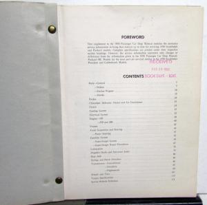 1958 Studebaker & Packard Dealer Service Shop Repair Manual Supplement Orig