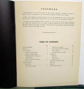 1953 Studebaker Dealer Service Shop Repair Manual Supplement Power Steering