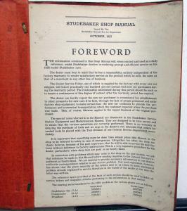 1938 Studebaker Dealer Service Shop Repair Manual Six Commander President Orig