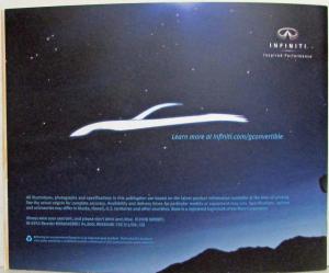 2009 Infiniti G Convertible Sales Brochure