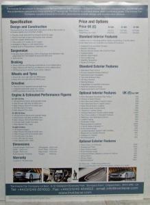 2004-2010 Invicta S1 Spec Sheet
