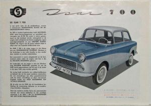 1958-1960 Isar 700 Spec Sheet - Dutch Text