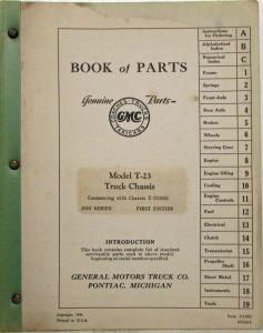 1934 GMC Model T-23 Truck Chassis Parts Book