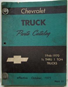 1946-1970 Chevrolet Truck Parts Book Catalog Series 10 thru 30