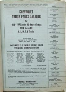 1938-1970 Chevrolet Truck Parts Book Series 40 thru 60 and 80