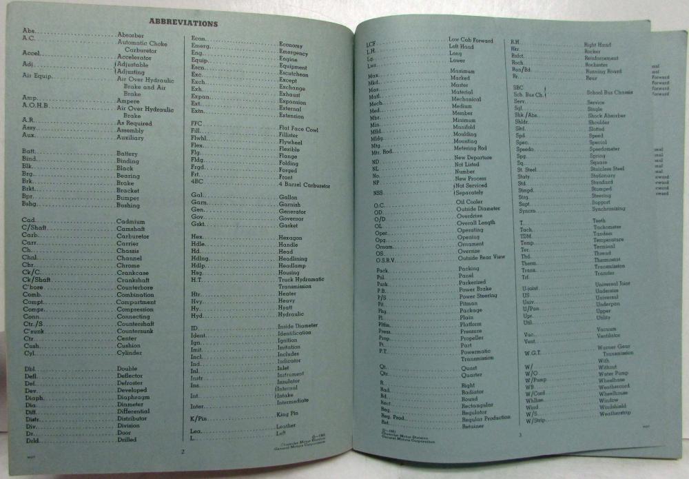 19551961 Chevrolet Heavy Duty Trucks Parts Book Catalog