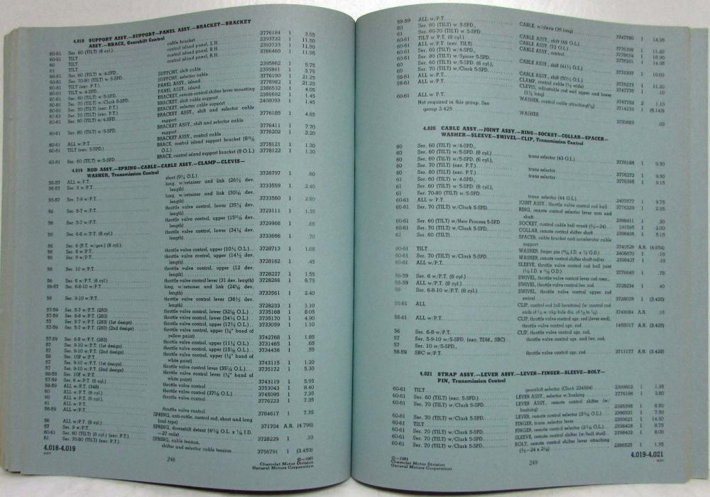 19551961 Chevrolet Heavy Duty Trucks Parts Book Catalog