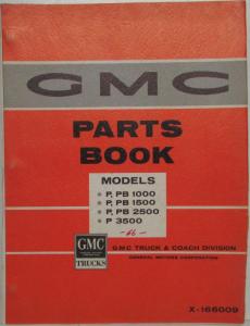 1963-1966 GMC Model P PB1000 PB1500 PB2500 P3500 Van Route Trucks Parts Book