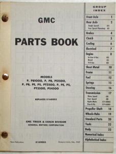 1963-1969 GMC P Models Van Route Truck Parts Book