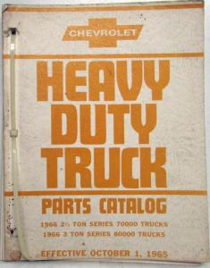 1966 Chevrolet Heavy Duty Truck Series 70000-80000 Parts Book 2 1/2 and 3 Ton