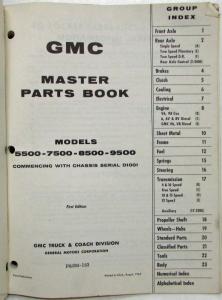 1966 GMC Truck Preliminary Master Parts Book Models 5500 7500 8500 9500 HD