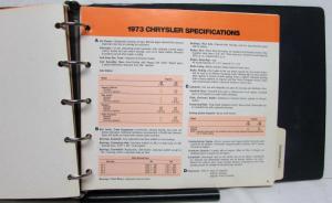 1973 Chrysler Imperial Town Country Comparison Code Data Book Car Selector Book
