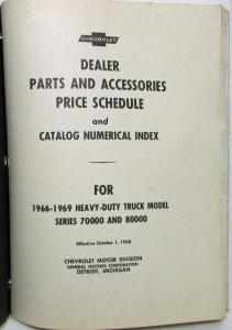 1966-1969 Chevrolet Heavy Duty Truck 70000-80000 Parts Book with Price Schedule