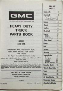 1966-1972 GMC Trucks Series 75 thru 85 Master Parts Book