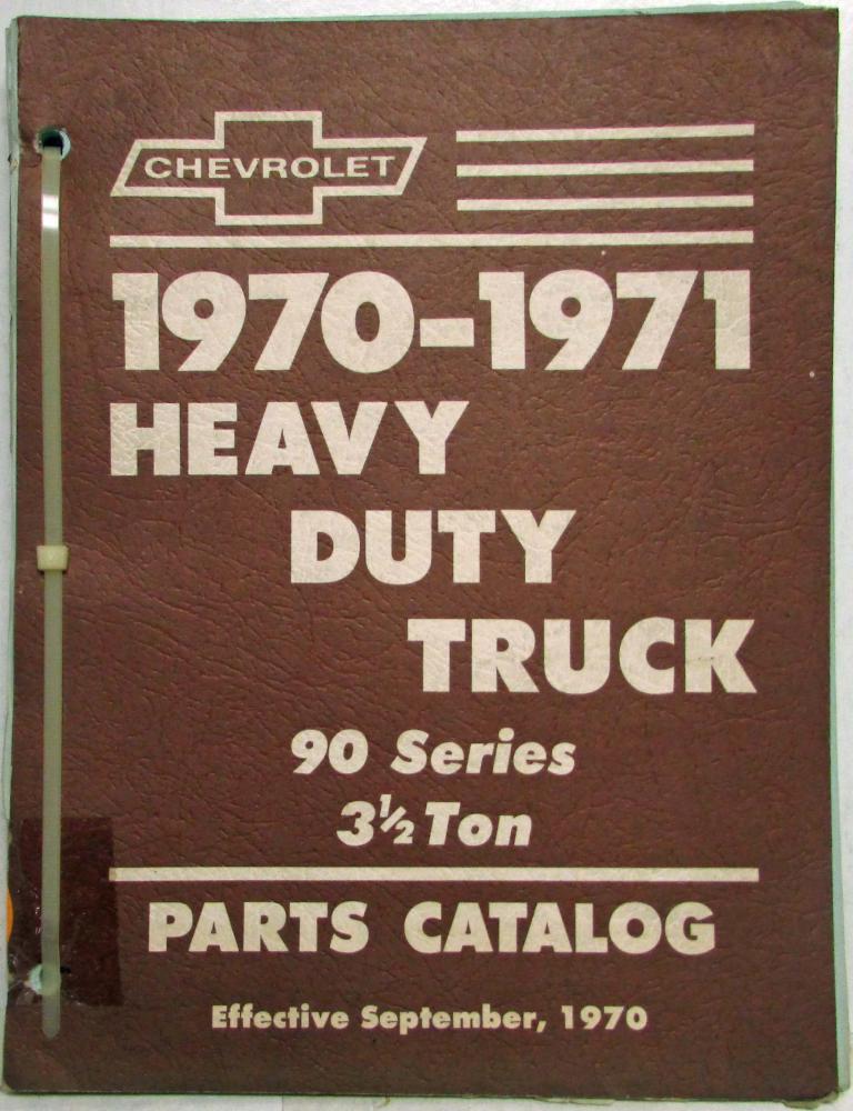 1970-1971 Chevrolet Heavy Duty Truck 90 Series 3 1/2 Ton Parts Book