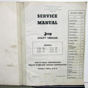 1957-1965 Jeep Utility Vehicles Dealer Service Shop Repair Manual L6 F4 4X4 4x2