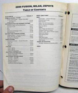 2006 Ford Fusion Mercury Milan Lincoln Zephyr Service Shop Manual Vol 2 Only