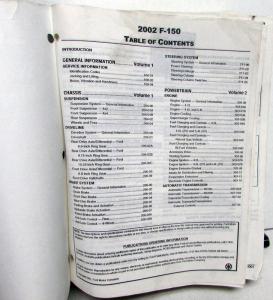 2002 Ford F-150 Pickup Truck Service Shop Repair Manual Vol 1 Only Chassis