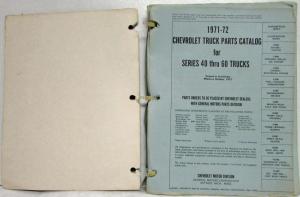 1971-1972 Chevrolet Series 40-50-60 Trucks Parts Book Catalog