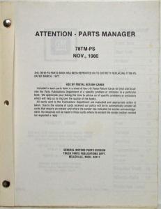 1972-1978 GMC Parts Book PS4620P and 4650P Models