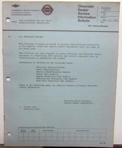 1968 Chevrolet Dealer Technical Service Bulletins Corvette Camaro Truck Nova