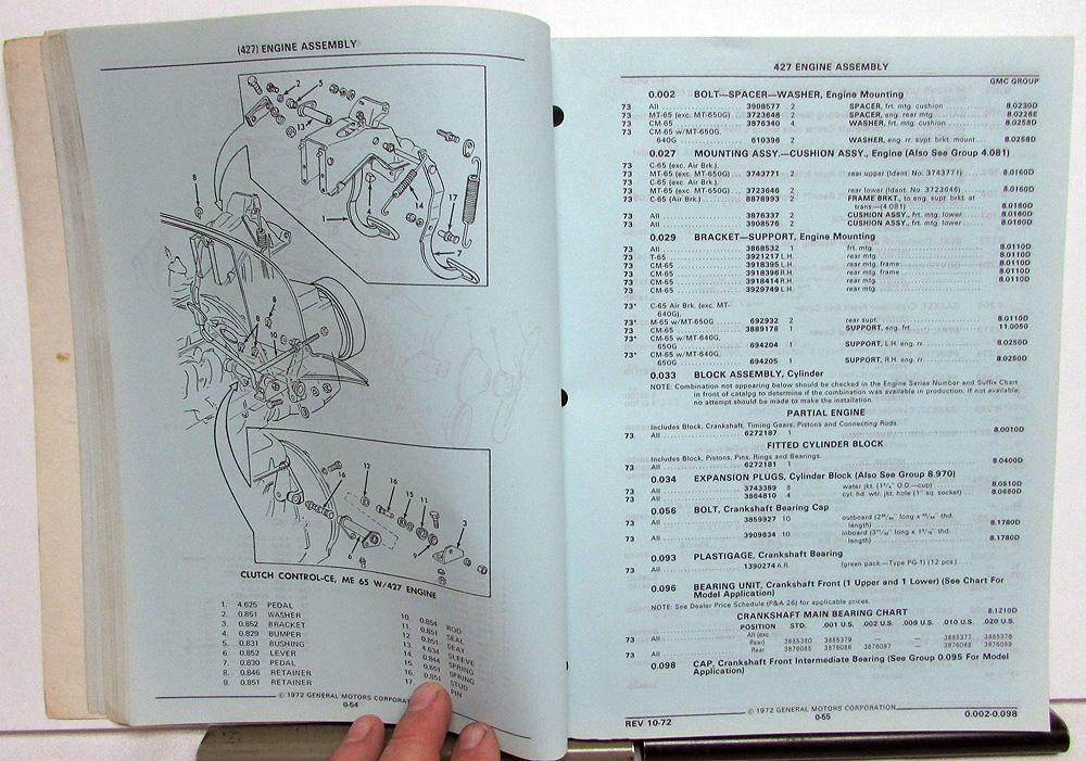 1973 GMC Series 506065 Truck Parts Book Catalog