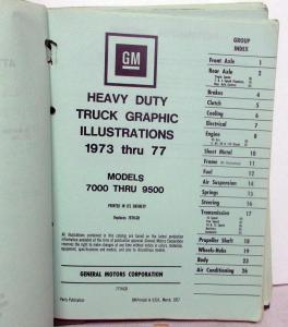 1973-1977 GMC Heavy Duty Truck Series 7000 9500 Parts Illustration Book
