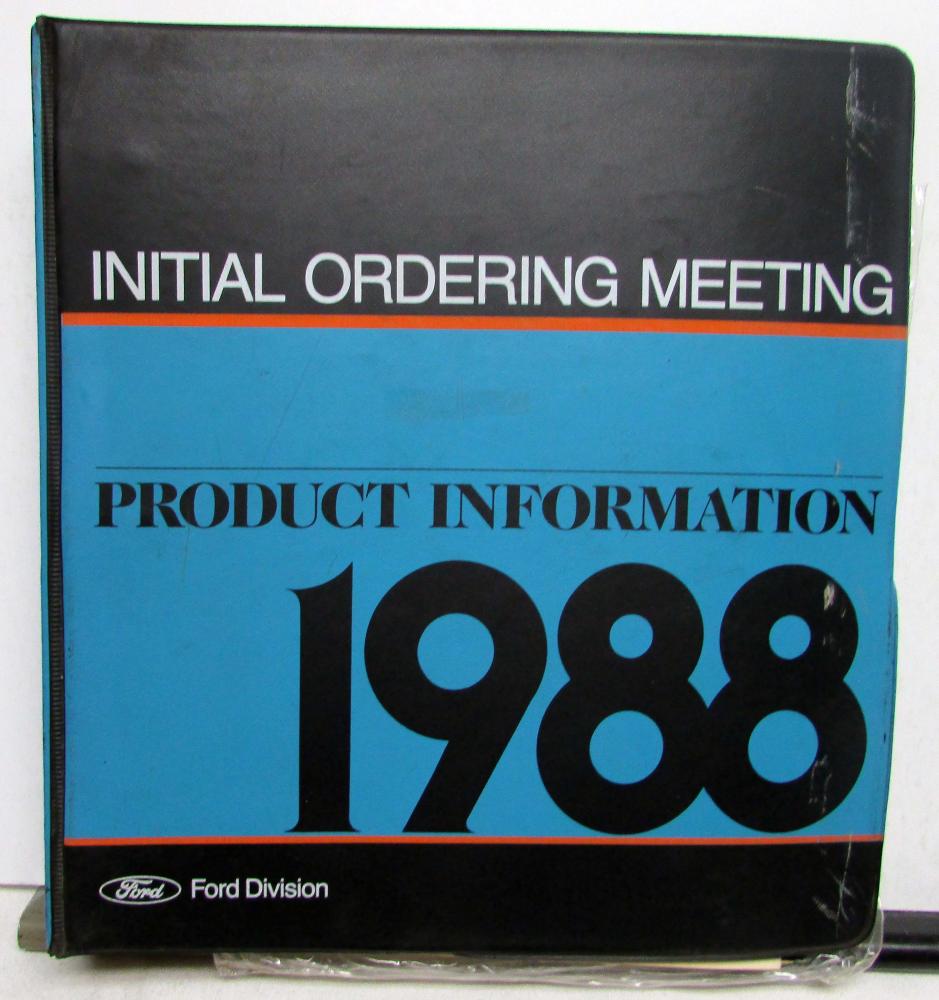 1988 Ford Crown Vic Thunderbird Taurus Mustang Tempo Festiva Product Information