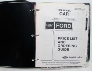 1988 Ford Crown Vic Thunderbird Taurus Mustang Tempo Festiva Product Information