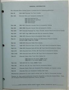 1972-1973 Chevrolet LUV Parts Catalog Book Pickup Truck Series 1 and 2