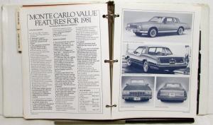 1981 Chevrolet Monte Malibu Camaro Citation Chevette Corvette Car Value Guide