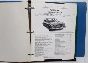 1984 Chevrolet Monte Celebrity Camaro Chevette Corvette S C/K Pickup Order Guide